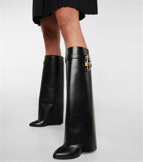 thigh high givenchy boots|Givenchy shark lock inspired boots.